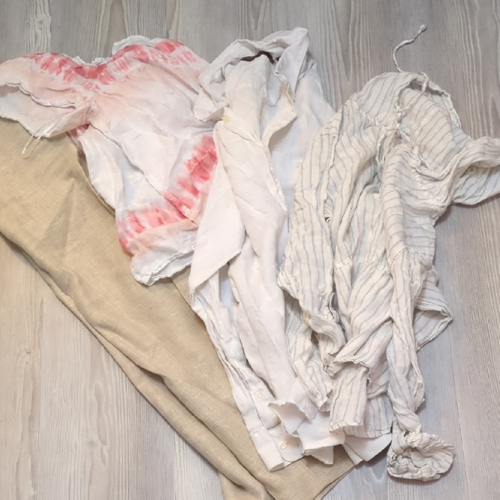100% Linen Pieces For Crafts Upcycle